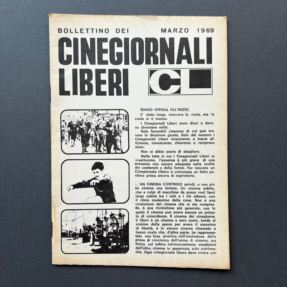 Cesare Zavattini, Bollettino dei Cinegiornali Liberi, Bollettini. n. 1-5 (serie completa)
