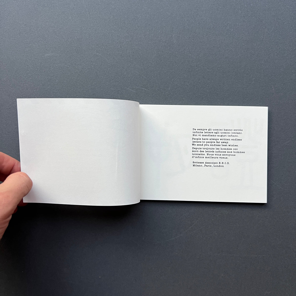 Sottsass Associati, E.E.I.G. Par Avion, Libro d'Artista, 1995