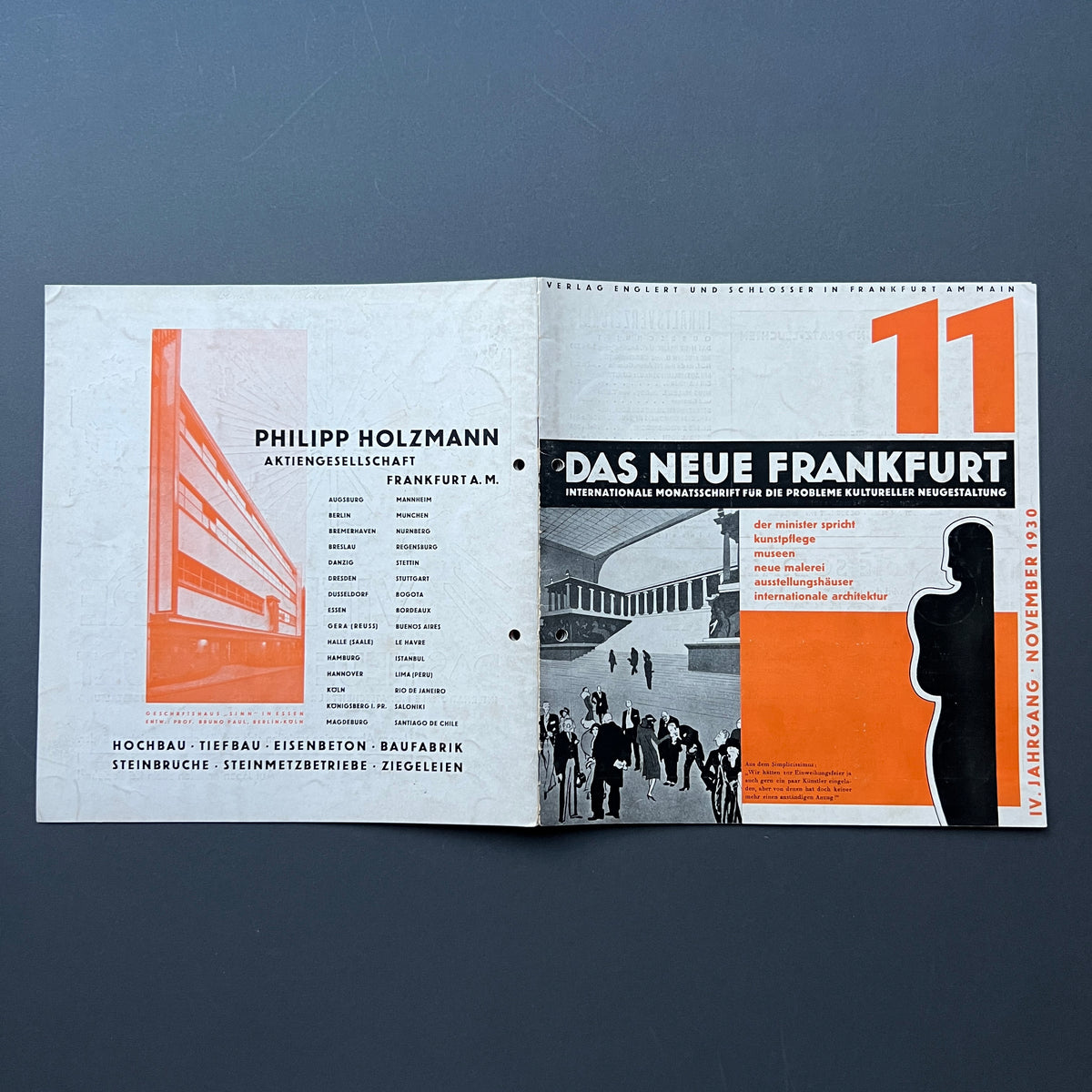 Das Neue Frankfurt n. 11 IV Jahrg. November 1930. Monatsschrift für die probleme moderner gestaltung