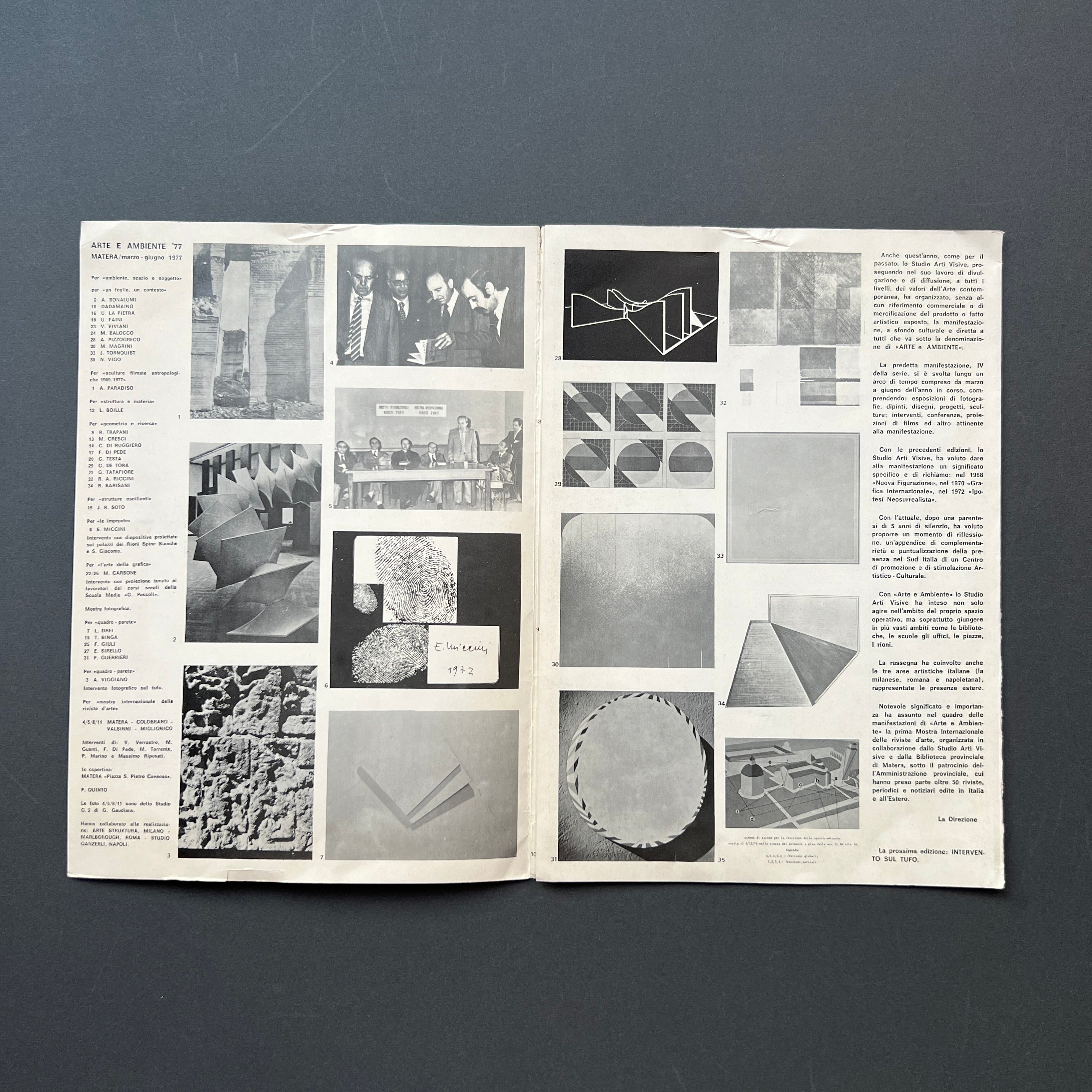 Studio Arti Visive "Arte e Ambiente '77", Brochure della mostra