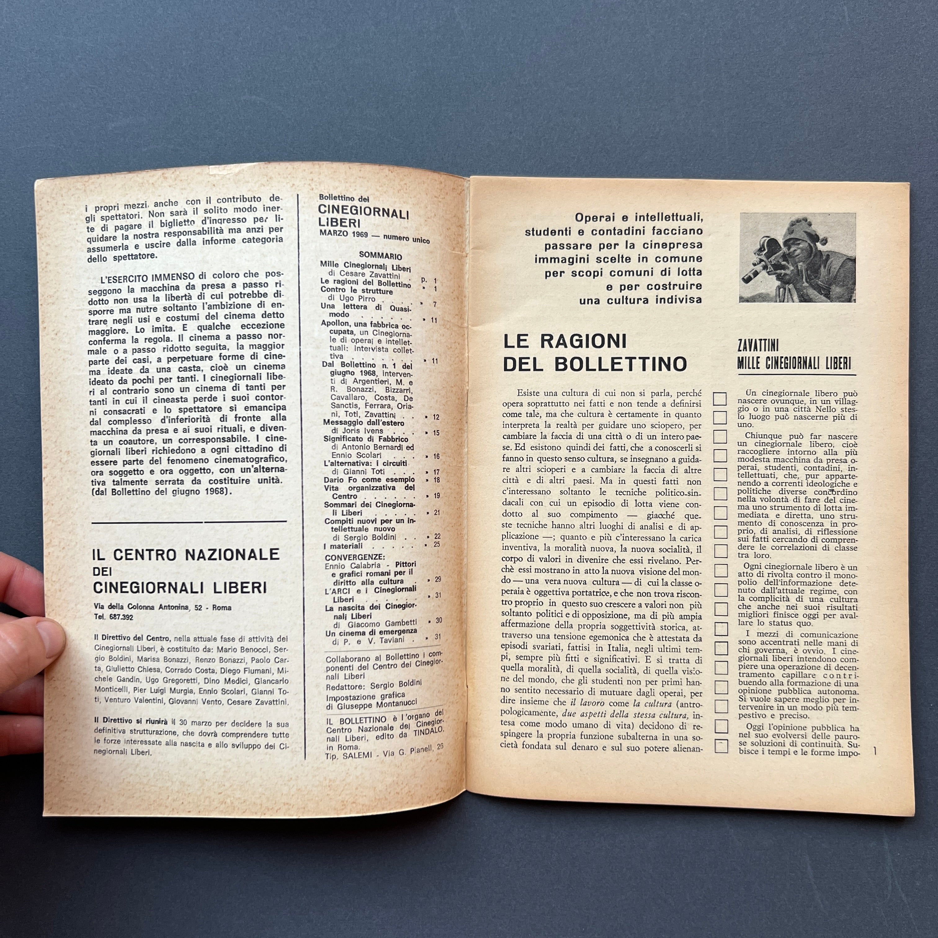 Cesare Zavattini, Bollettino dei Cinegiornali Liberi, Bollettini. n. 1-5 (serie completa)