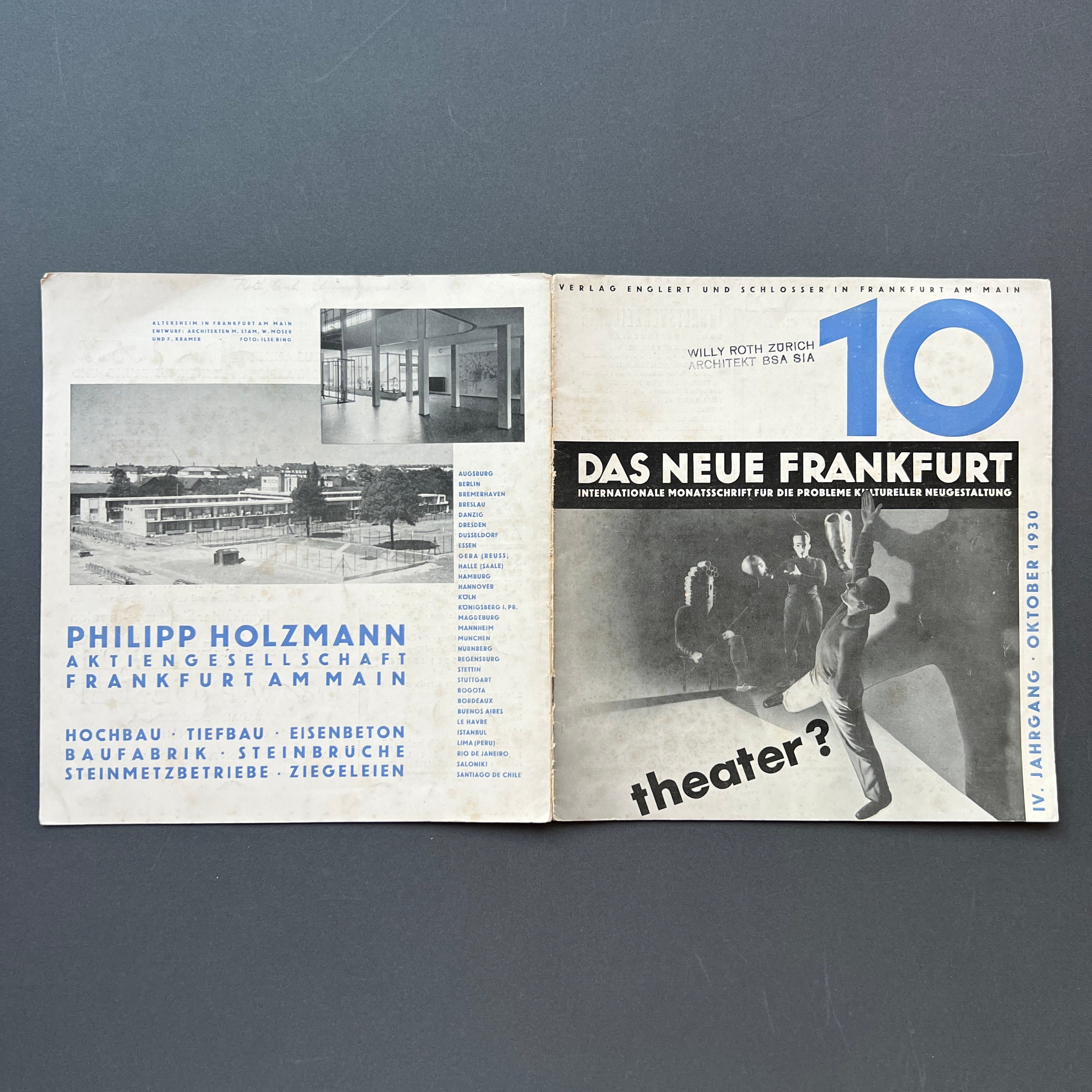 Das Neue Frankfurt n. 10 IV Jahrg. Oktober 1930. Monatsschrift für die probleme moderner gestaltung