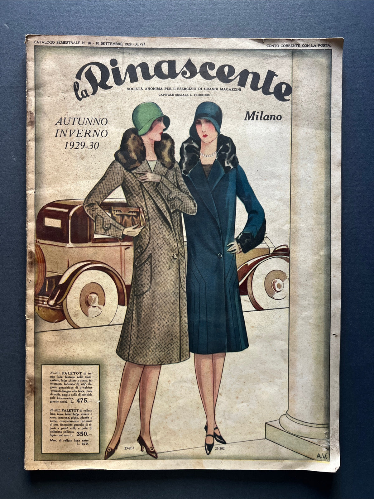 La Rinascente Milano, catalogo semestrale Autunno Inverno 1929-30