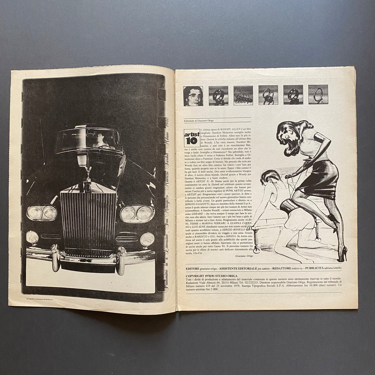 Graziano Origa Magazine, ARTIST, n.10 1981