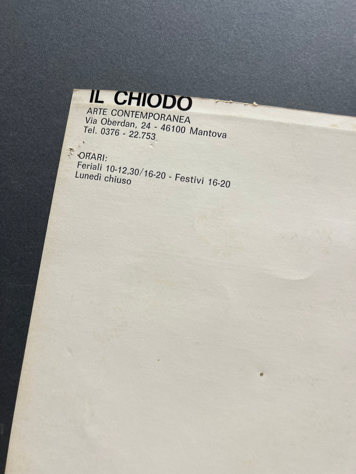 Fabrizio Plessi, Il Chiodo Arte Contemporanea Mantova 1973 - Poster Originale