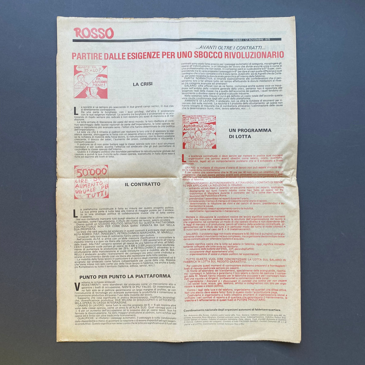 ROSSO, giornale dentro il movimento, Anno III n. 3, 1975