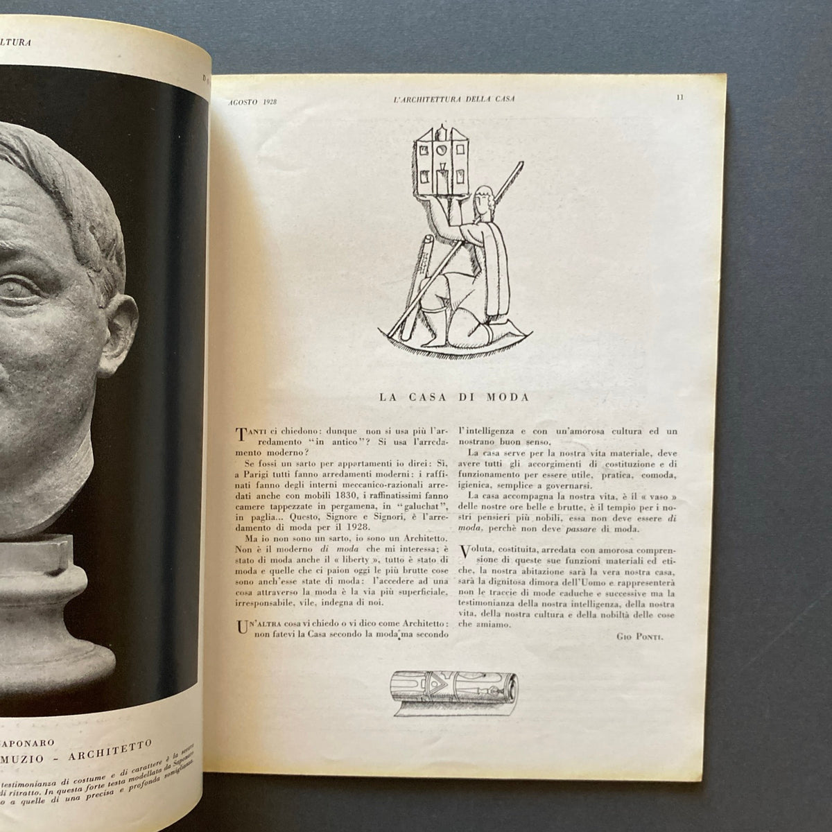 DOMUS. Rivista Mensile diretta da Gio Ponti. 1928, Anno I n. 8