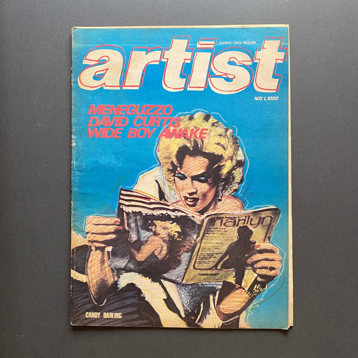 Graziano Origa Magazine, ARTIST, n.12 1981, Candy Darling, Meneguzzo David Curtis Wide Boy Awake