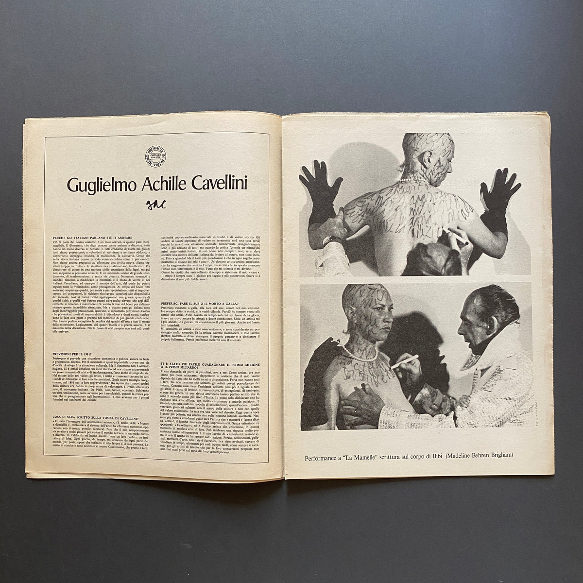 Graziano Origa Magazine, ARTIST, n.10 1981