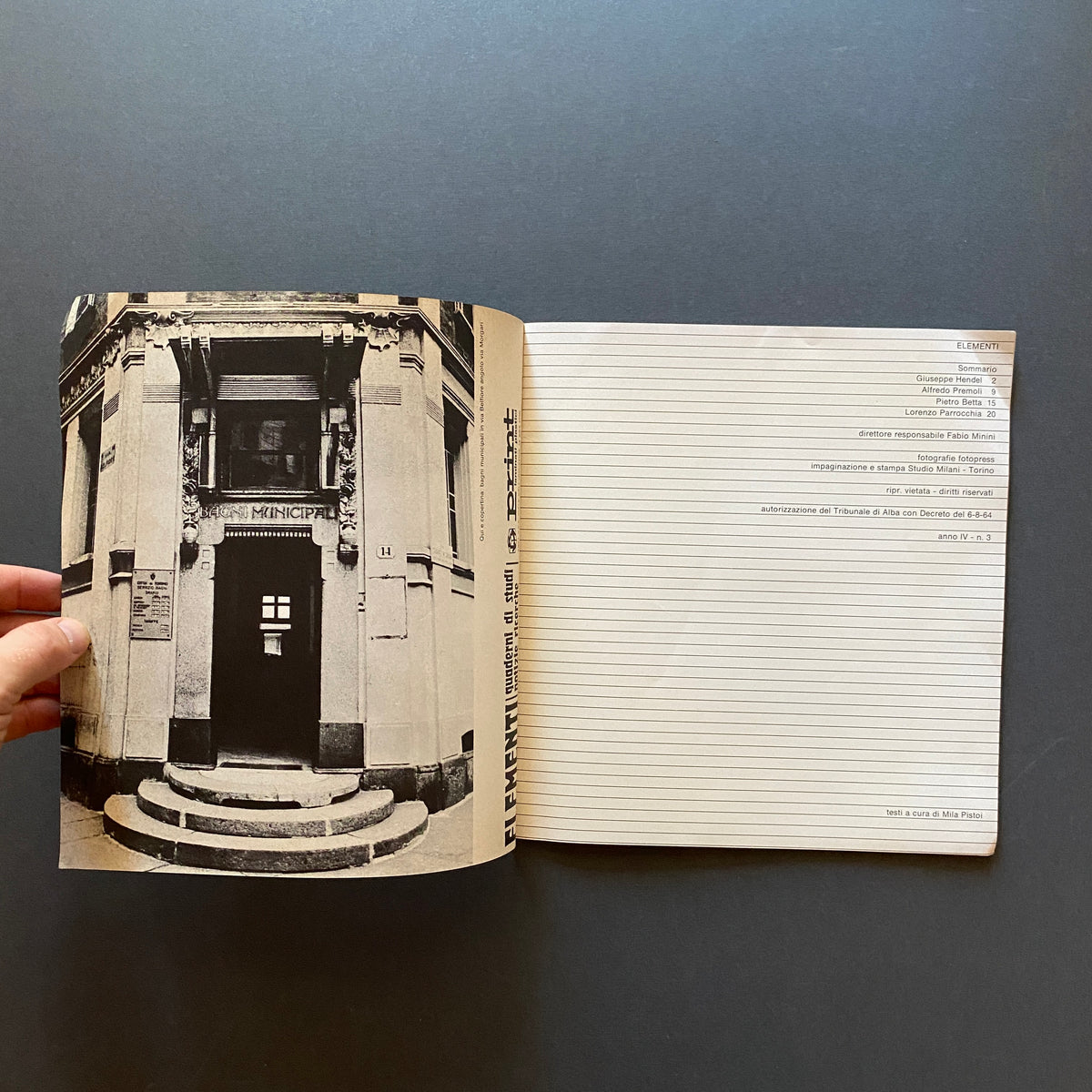 ELEMENTI. Quaderni di studi notizie ricerche, Fabio Minini, 1969 n. 3