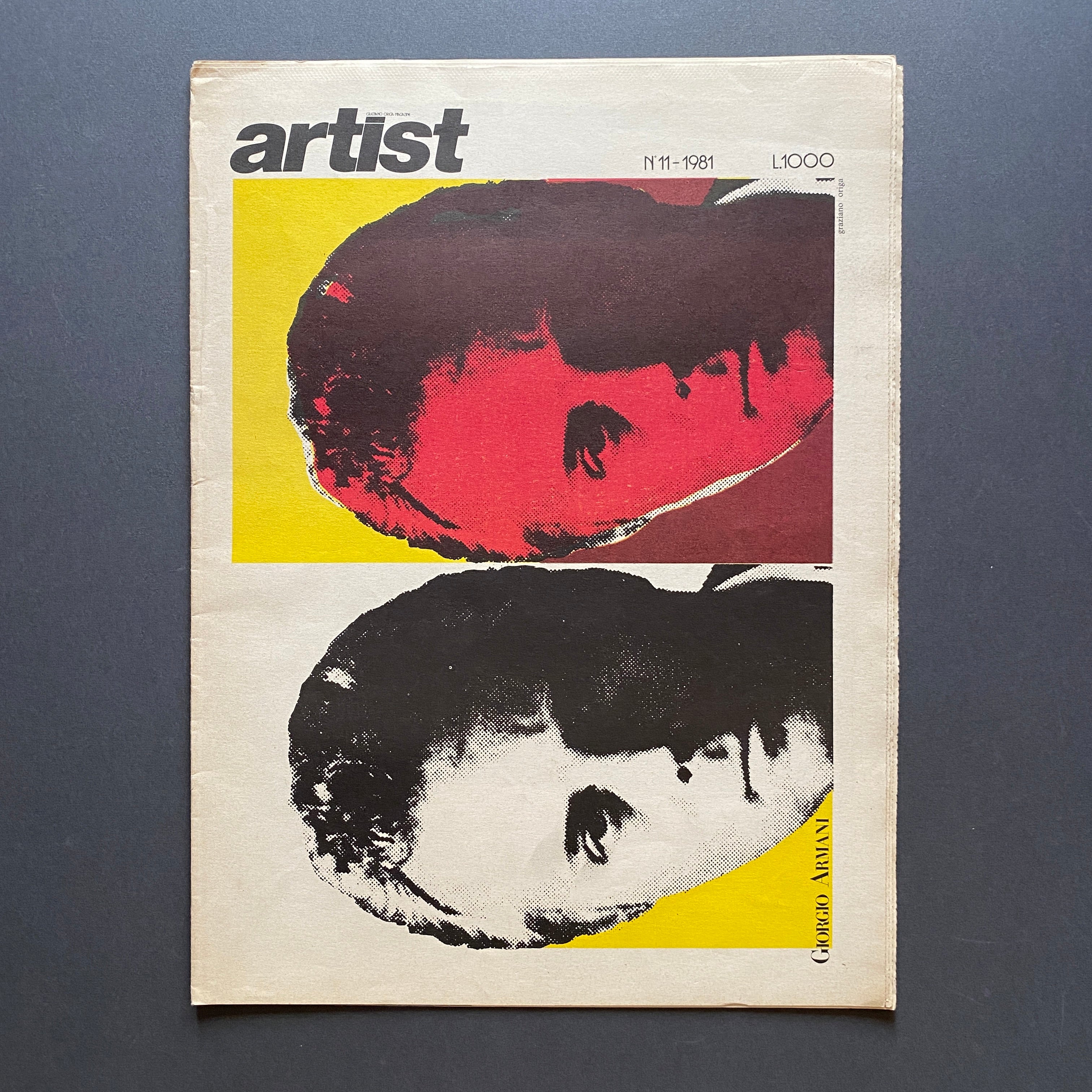 Graziano Origa Magazine, ARTIST, n.11 1981, Giorgio Armani Copertina