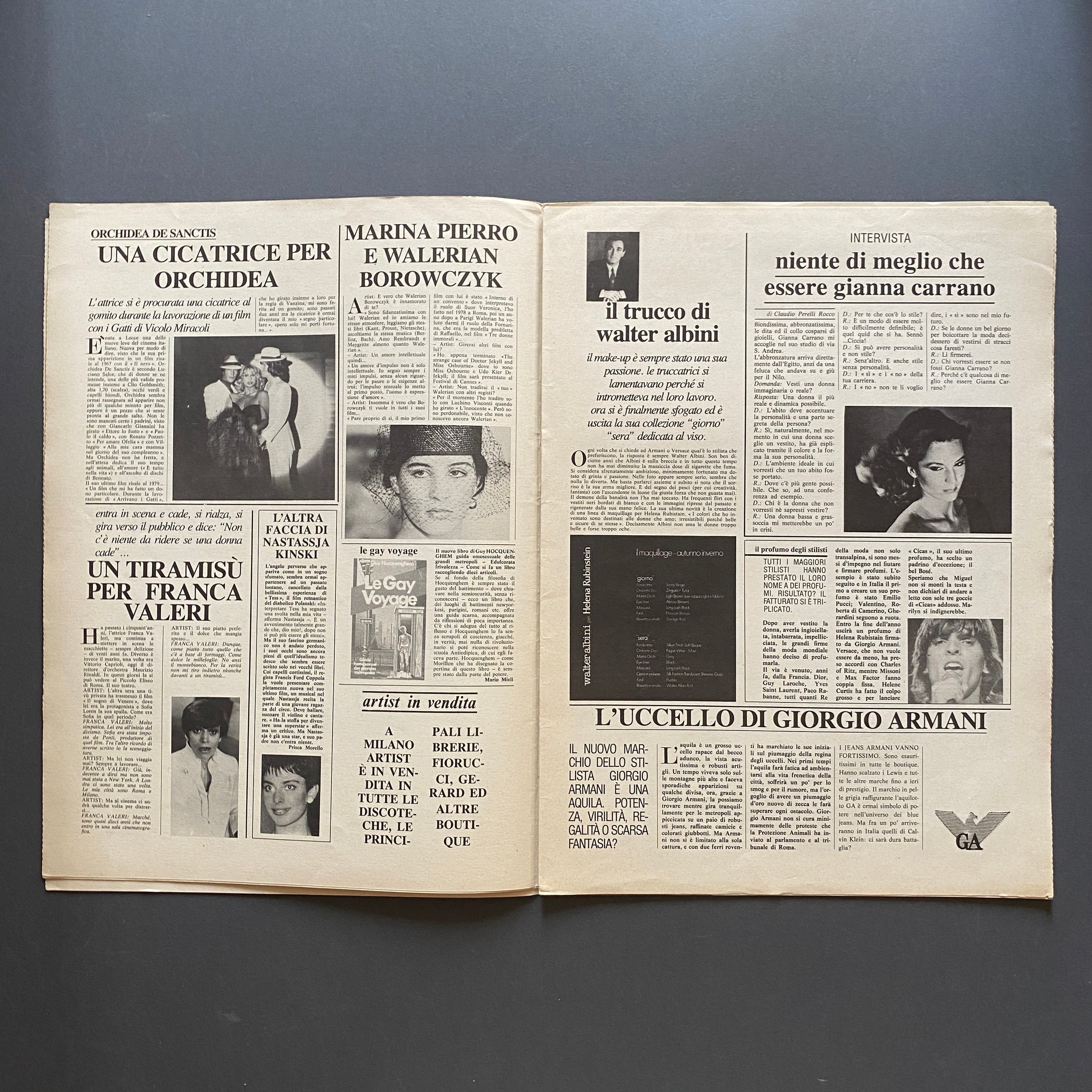 Graziano Origa Magazine, ARTIST, n.11 1981, Giorgio Armani Copertina
