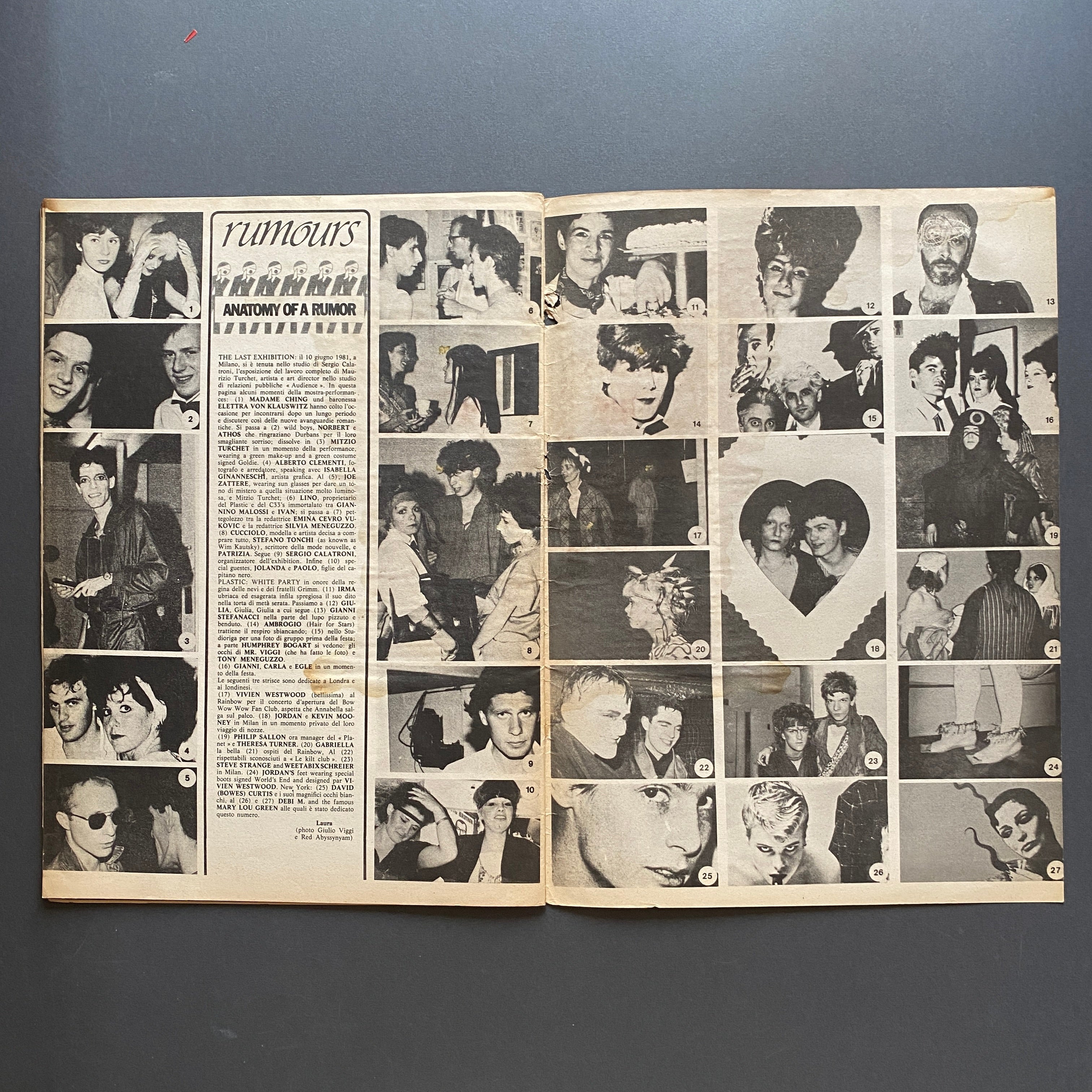 Graziano Origa Magazine, ARTIST, n.12 1981, Candy Darling, Meneguzzo David Curtis Wide Boy Awake