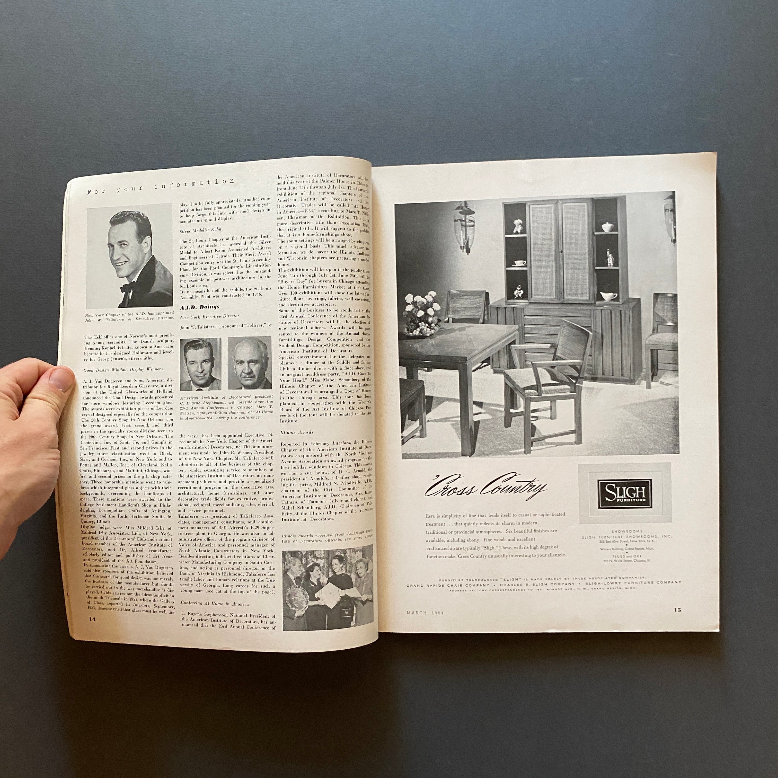 Interiors Magazine, New York, March 1954