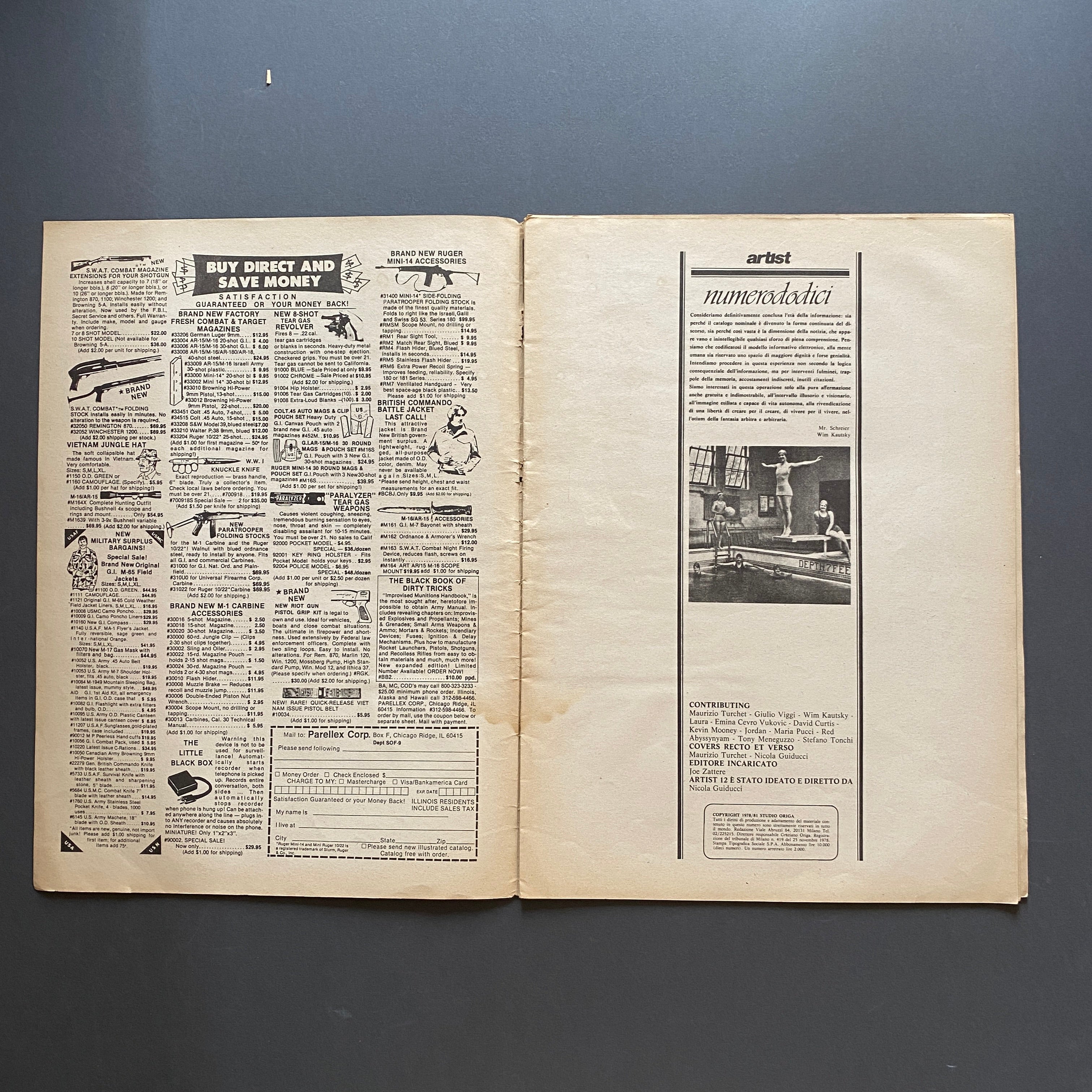 Graziano Origa Magazine, ARTIST, n.12 1981, Candy Darling, Meneguzzo David Curtis Wide Boy Awake
