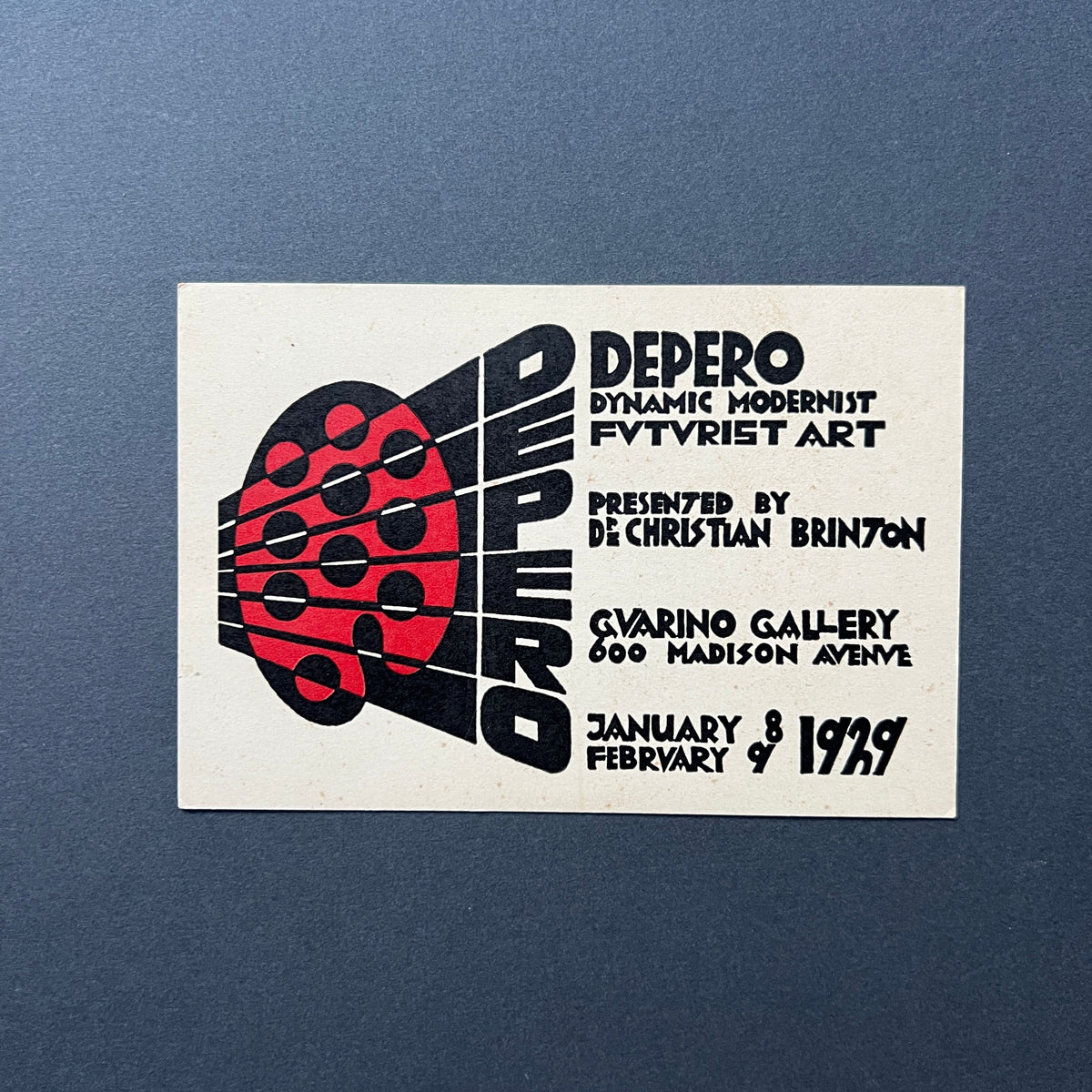 Guarino Gallery. DEPERO. Dynamic Modernist Futurist Art. Presented by Christian Brinton. New York