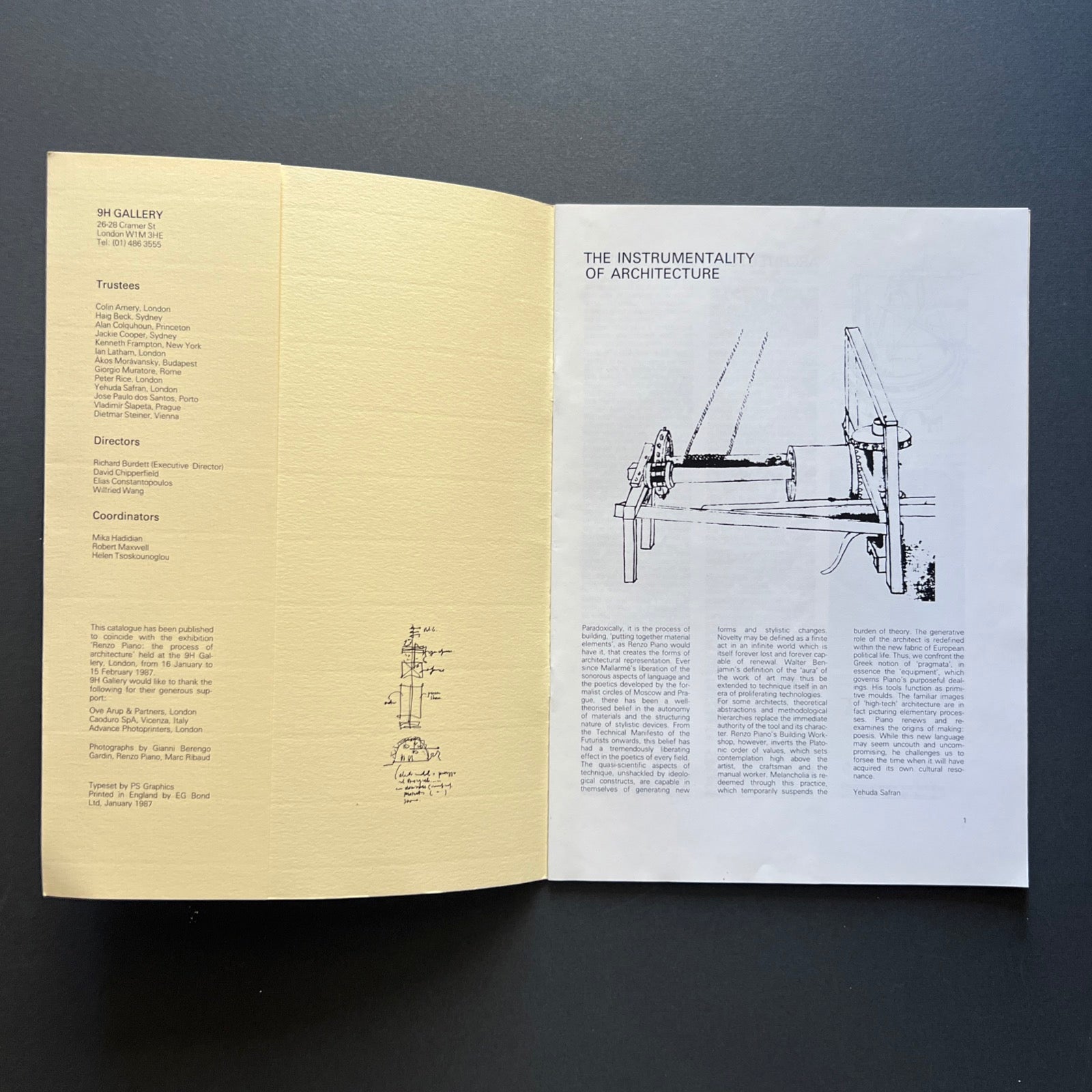 Renzo Piano. The process of Architecture. 9H Gallery
