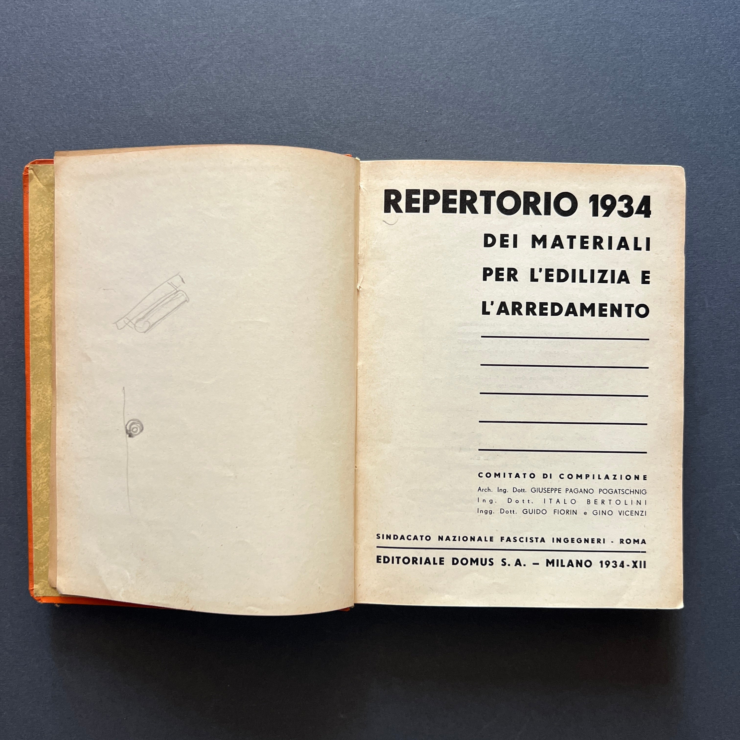 Repertorio 1934 dei materiali per l’edilizia e l’arredamento, Giuseppe Pagano